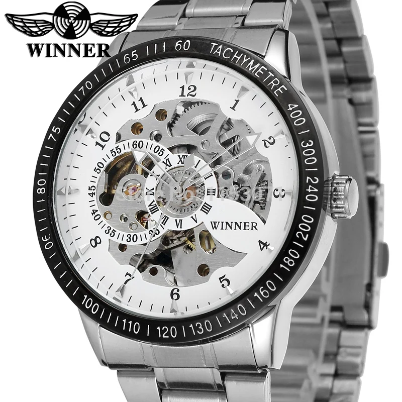 

WRG8031M4T1 Новые Роскошные skeleton Winner автоматические для мужчин, часы из нержавеющей стали браслет Бесплатная доставка с подарочной коробкой