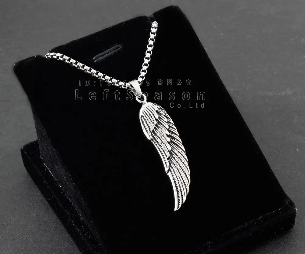 Мужские Унисекс Серебро Из Нержавеющей Стали Крыло Ангела Перо Ожерелье|feather