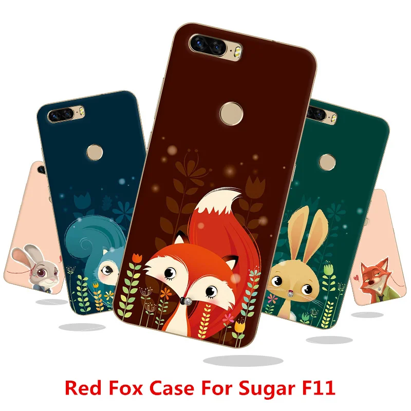Cartoon Case For Sugar F11 18 Colors High-quality Silicone Shiny Jelly Back Cover Case!Red Rose Color Case! |