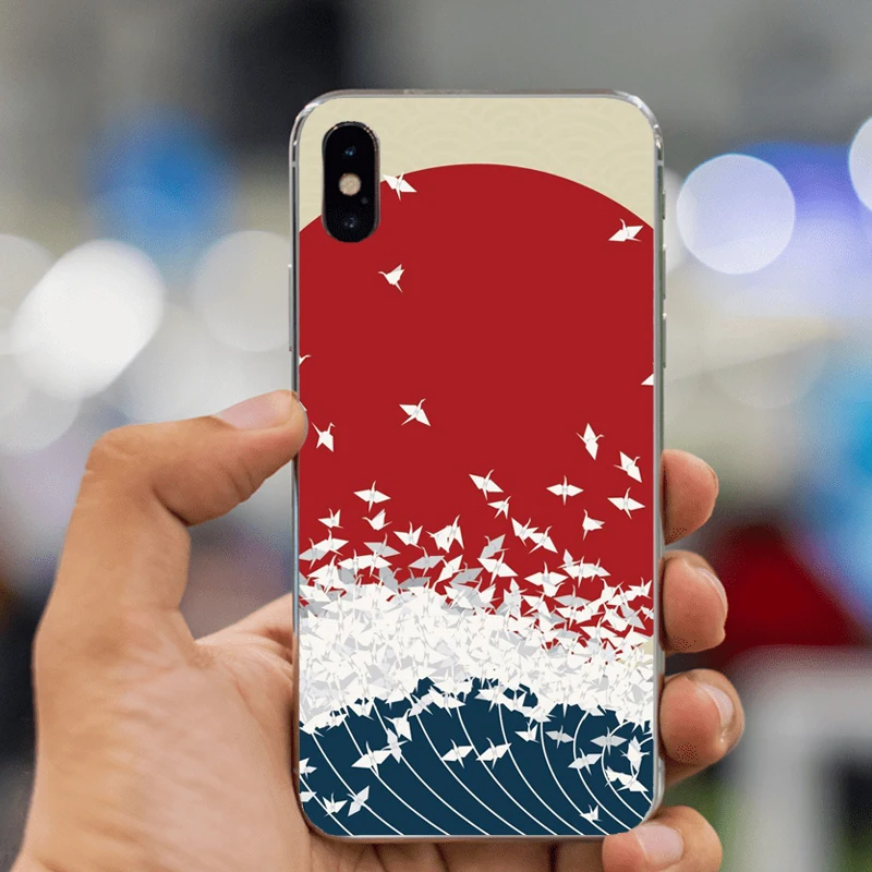 Для iphone XS Max Case Wave Art японский зеленый Ил Coque чехлы для телефонов iPhone 8 7 6 6S Plus X 5 5S SE 5C