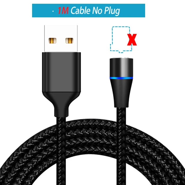 Магнитный зарядный кабель 3а mi cro Usb type c, быстрая зарядка, Usbc Magnetico Cavo для samsung Galaxy S9 8 A9 A50 A70 Xiaomi mi a2 - Цвет: Only 1M Cable