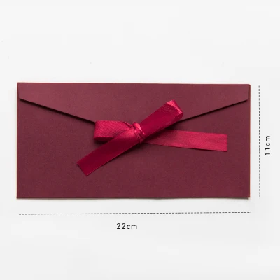 wine red L 5 шт. красивые 250 г черный красный синий пустой милый w41 коробка для приглашений посылка из крафт-бумаги конверт с лентой - Цвет: wine red L