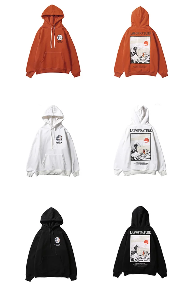 Aolamegs толстовки для мужчин японский забавный кот волна с капюшоном High Street Толстый Пуловер Толстовка для мужчин флис Мода хип хоп Уличная одежда
