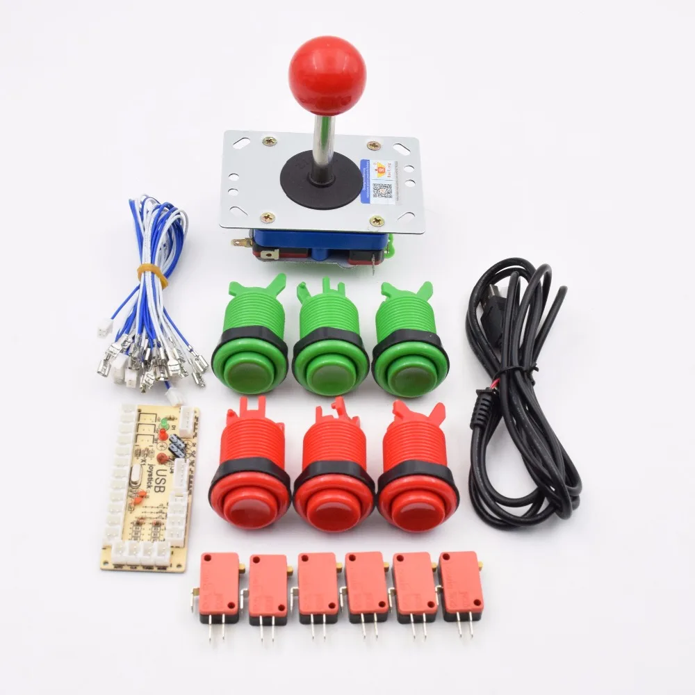 Аркадный джойстик DIY Kit Zero Delay Game USB энкодер PC компьютерная игра + 6 аркадных кнопок