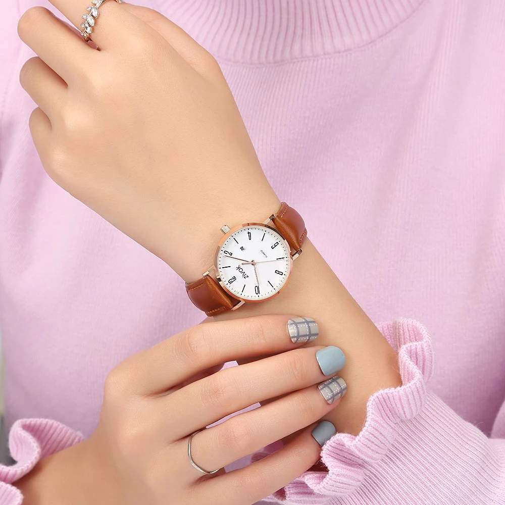 zivok Fashion Women Watches Relogio Feminino Leather Quartz Sport Wrist Watch Clock Ladies Couple Lovers Wristwatch xfcs | Наручные часы