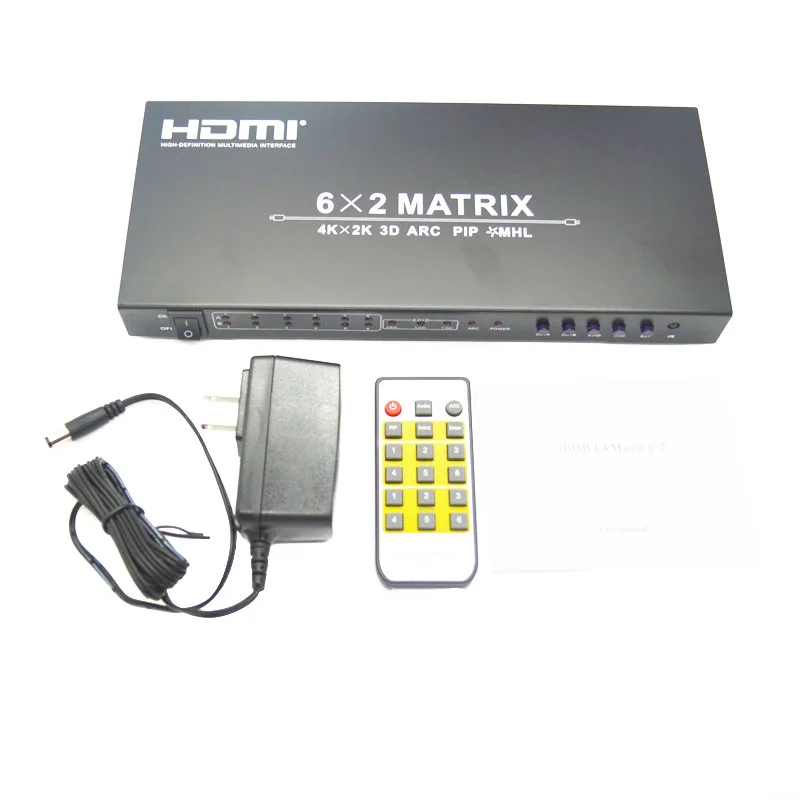 1.4 HDMI матричный 6x2 к коммутатор Поддержка конвертер адаптер 4 К x 2 3D ИК удлинитель