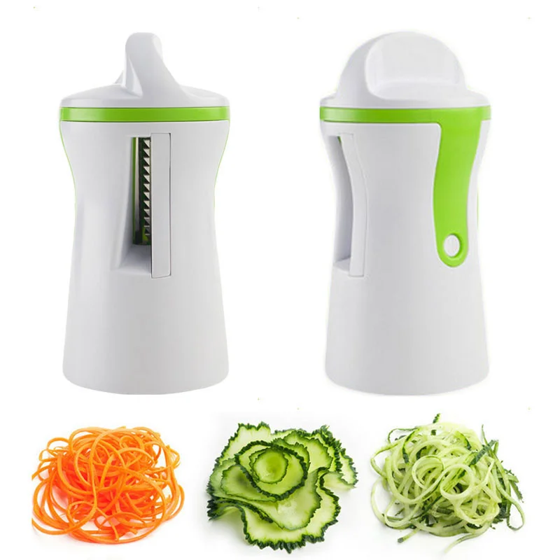 Plastic Spiral Funnel Vegetable Grater Spiral Stainless Steel Blade Cutter Kitchen Gadgets Carrot Cucumber Slicer Chopper 1PC