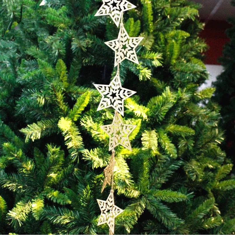 New Christmas Pendant Drop Ornaments 10pcs/package DIY Long String Wooden Merry Ornament For Tree | Дом и сад