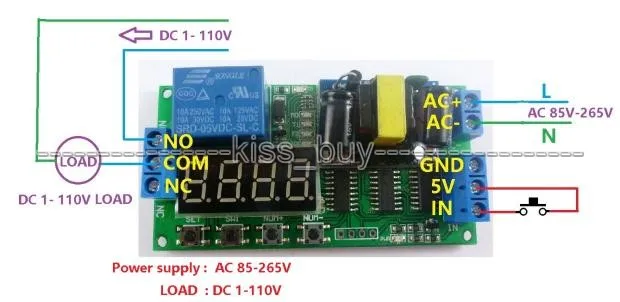 Переменный ток 110 В 220 в цифровой светодиодный Цикл таймер задержки времени реле