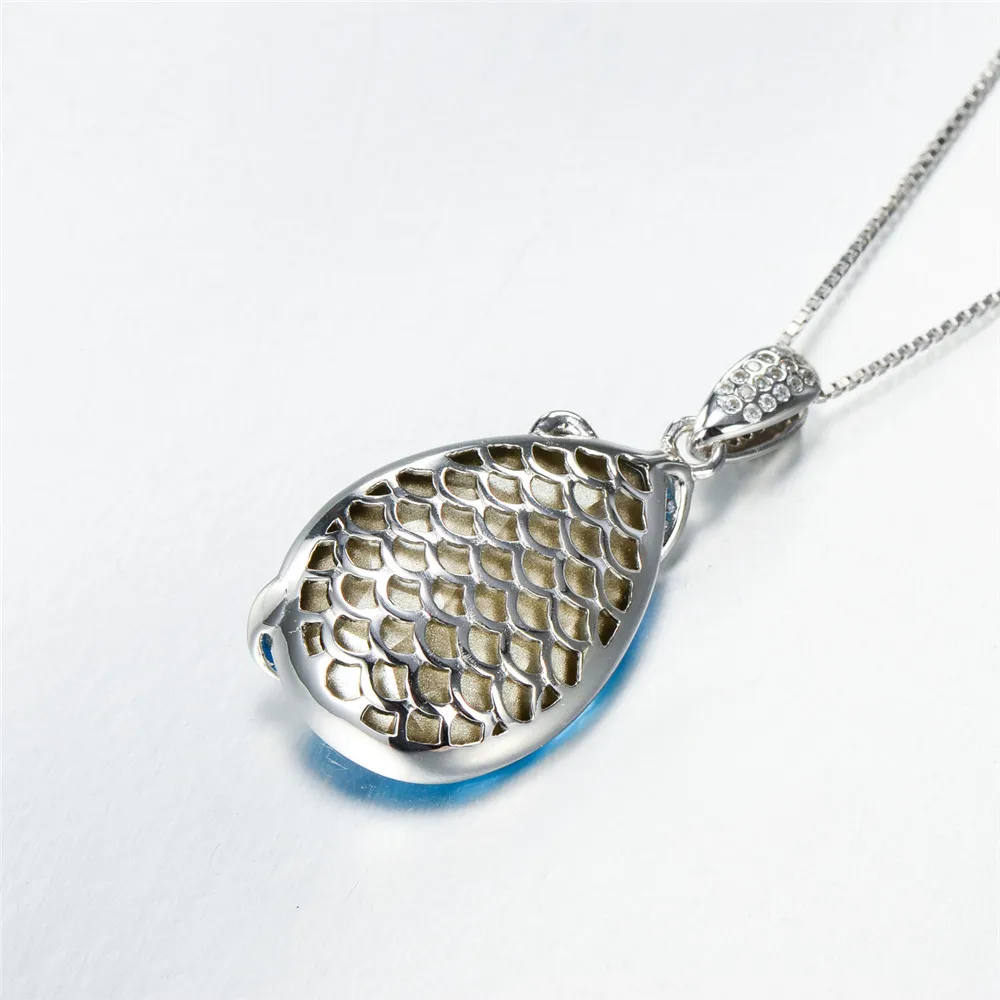 Подвеска с голубым кристаллом Swarovski из ленты подарок для женщин и девушек бренд