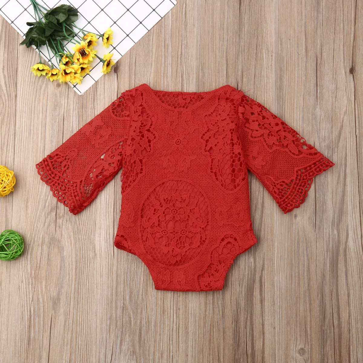 Боди для малышей Новинка лета 2019 одежда маленьких девочек кружевное однотонное