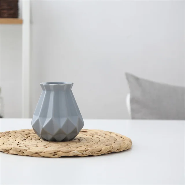 Mini Gray Nordic Стиль Ins фарфоровая ваза современный краткое керамические вазы для цветов кабинет прихожей дома горшки для растений, Свадебный декор лучшие подарки - Цвет: Mini Gray