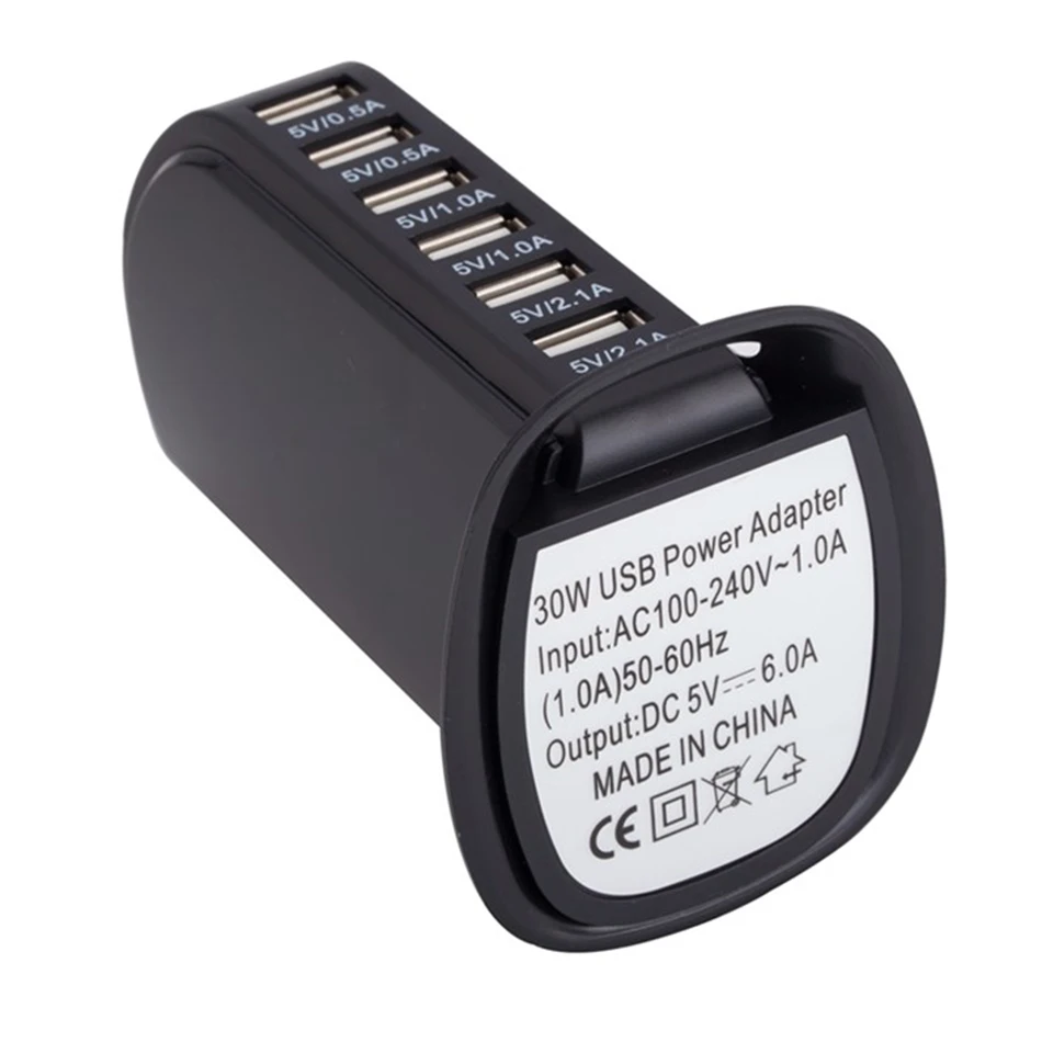 HSTRADE EU/US Быстрая зарядка 6 портов USB быстрая для путешествий Универсальное