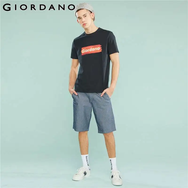 Giordano мужской Натуральный хлопчатобумажный трикотаж Henley с коротким рукавом имеет