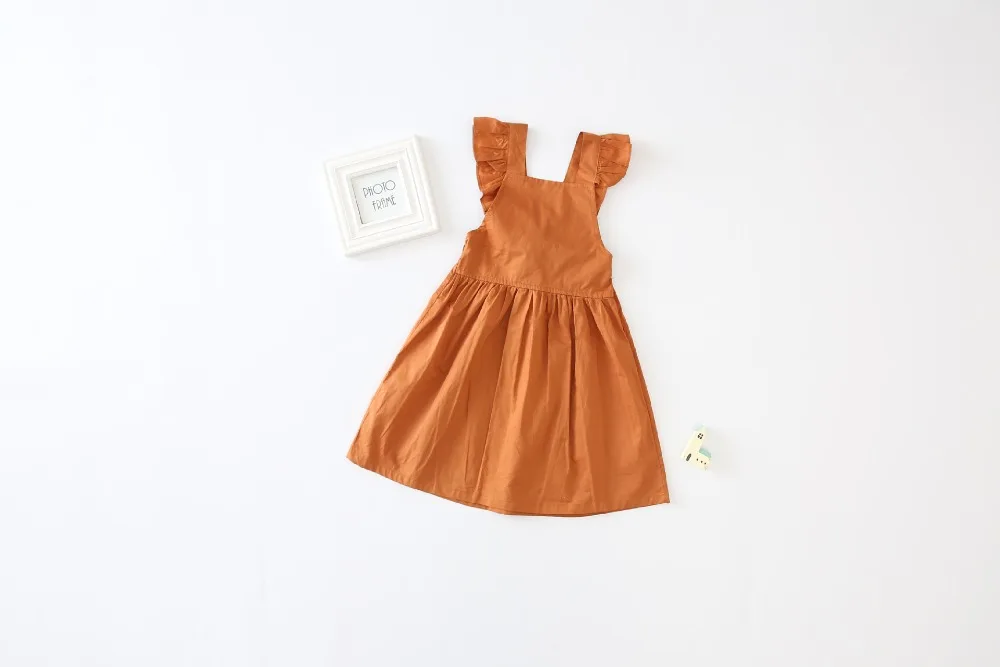 Kids Baby Girls Bowknot Dress Ruffles Bow Clothing Pumpkin Clothes Dresses for Brown Cute 1-5 Years Children | Детская одежда и