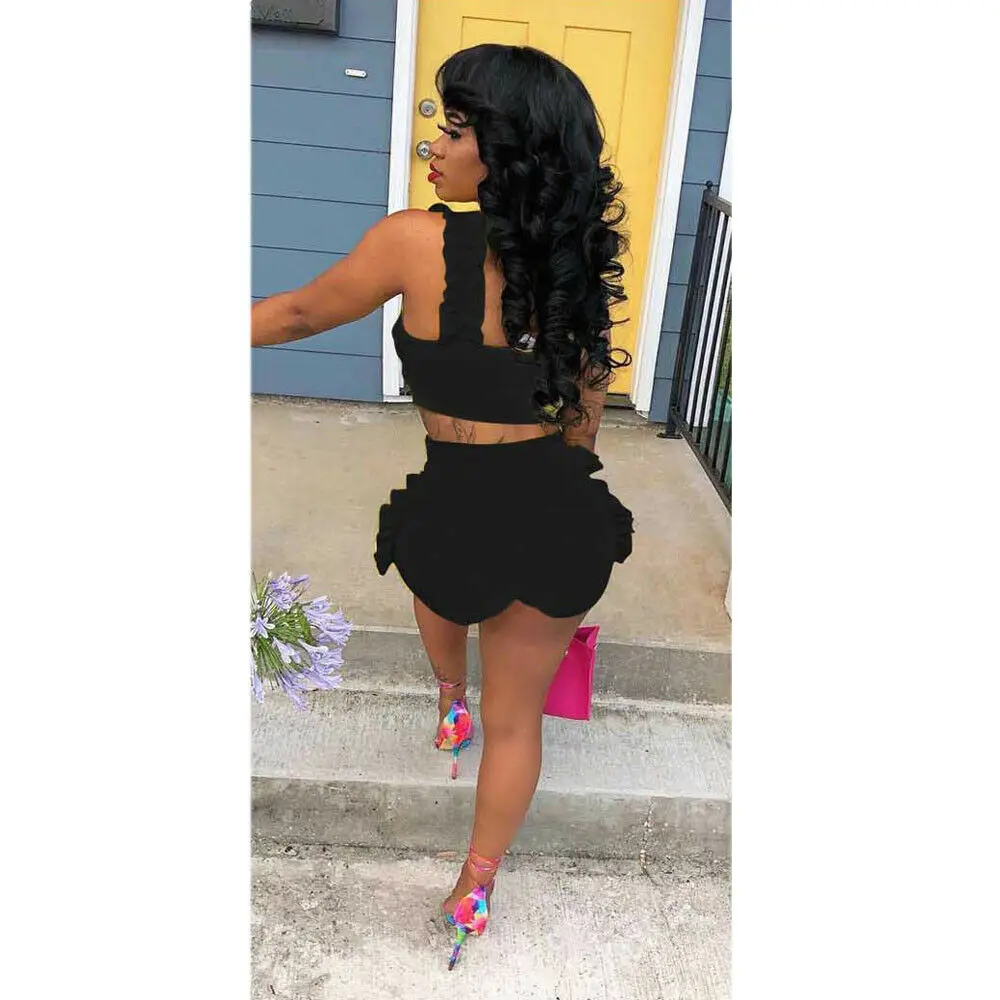 Женский комплект из двух предметов желтый облегающий короткий топ с высокой