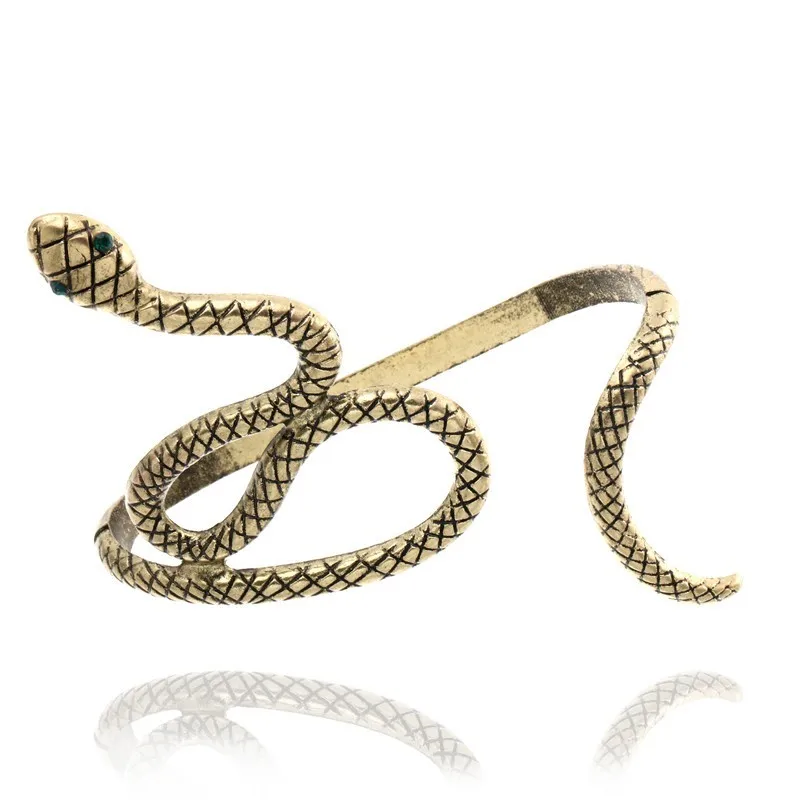 bronze snake Панк ночной клуб Скелет Роза цветок треугольник рыба чешуя бабочка Змея рука палец браслеты для женщин Подарки На Хэллоуин - Окраска металла: bronze snake
