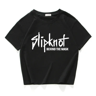 Известный бренд slipknot, женские топы, хлопок, футболка, Повседневная футболка, женская футболка с круглым вырезом, подходит ко всему, топ, летний Свободный Топ для женщин - Цвет: 21 black