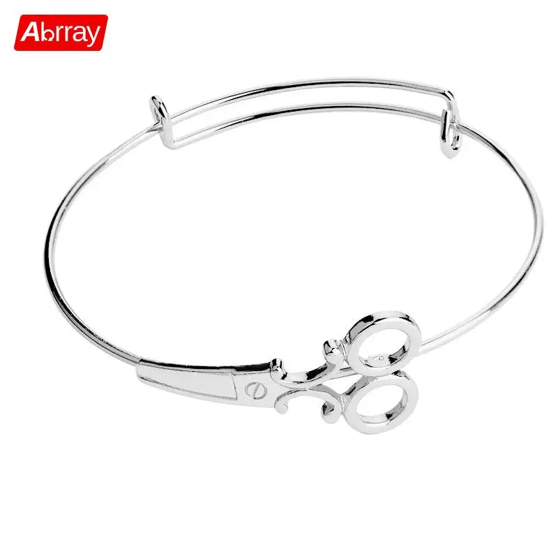 Abrray креативный браслет с ножницами для женщин розовый золотой на запястье модный