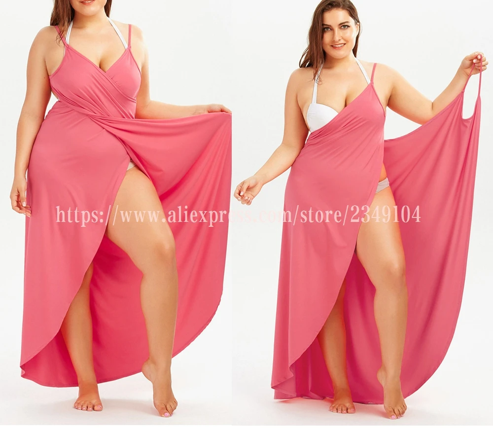 Большие размеры 5XL, свободные, сексуальные, вечерние, пляжные, повседневные, бохо, длинное, макси, с запахом, платье-комбинация,, летнее, облегающее, на тонких бретелях, женское платье