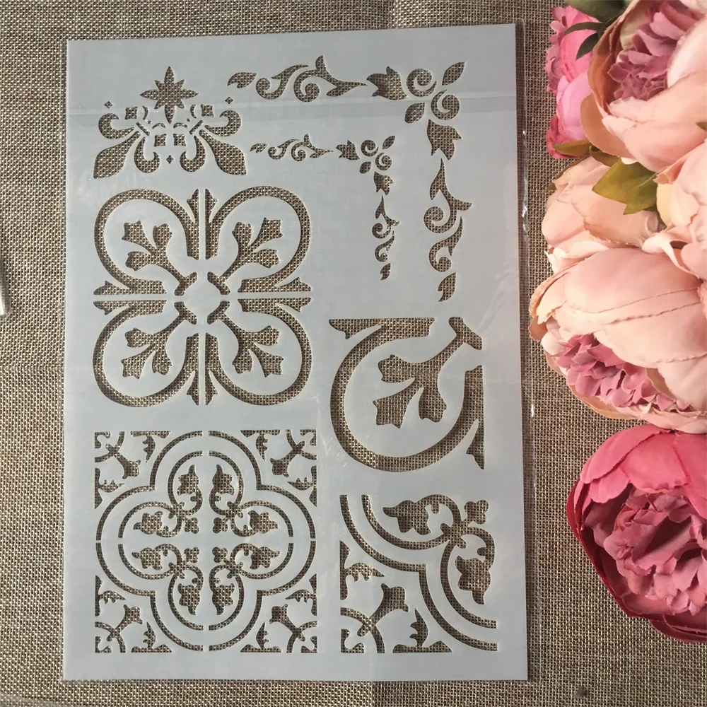 1 шт. трафареты A4 с цветочным краем для самостоятельной сборки настенная живопись