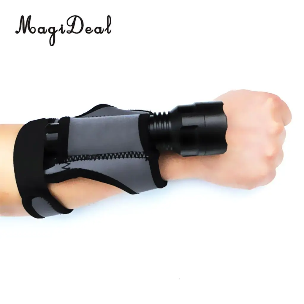 MagiDeal 3 мм неопрен Hand Free Flash светильник держатель перчатки для дайвинга подводный