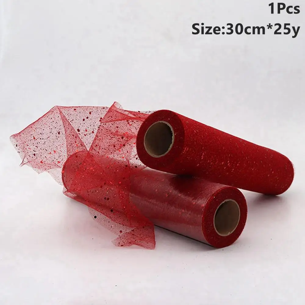 Tulle Roll 33 Taoup 5 см 15 см 30 см органза тюль в рулонах для свадьбы Вечерние Декор день рождения Babyshower блесток сетка тюль рулон ткани ленты 25 ярдов DIY - Цвет: Tulle Roll 33