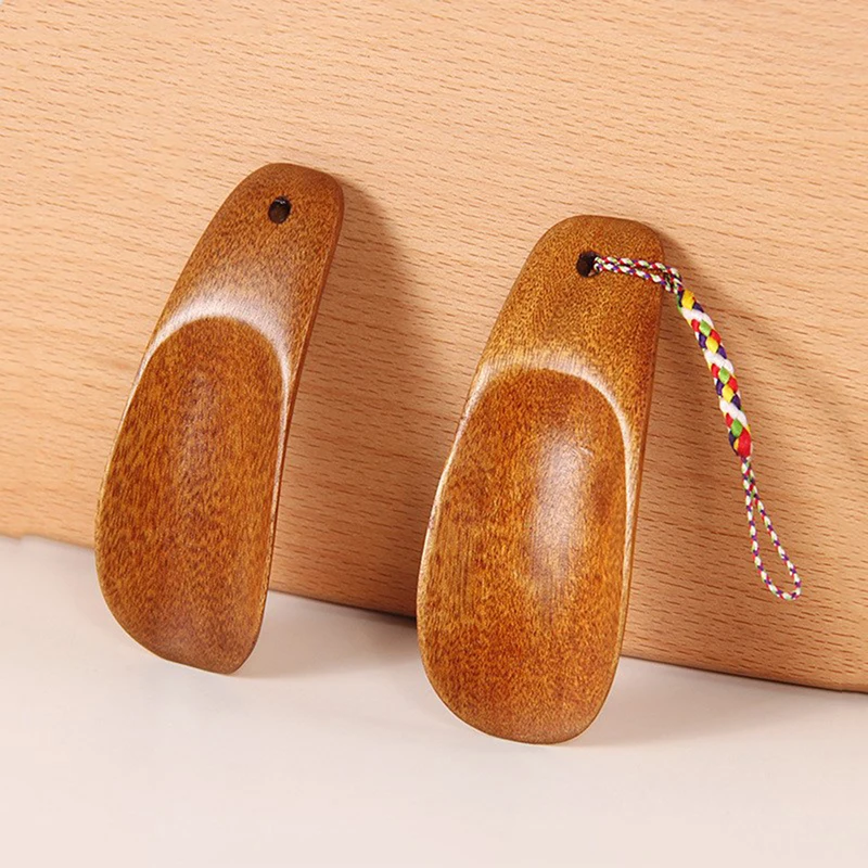 

1pc Natural Wood Shoe Horn Portable Craft Long Handle Shoe Lifter Shoes Accessories Professional Solid Wood Shoehorn Home Tools