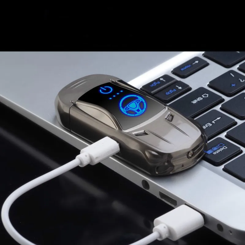 New Metal Creative Cool Sports Car Intelligent Induction Double Arc Lighter Advanced USB Charging Cigarette men's gift | Дом и сад