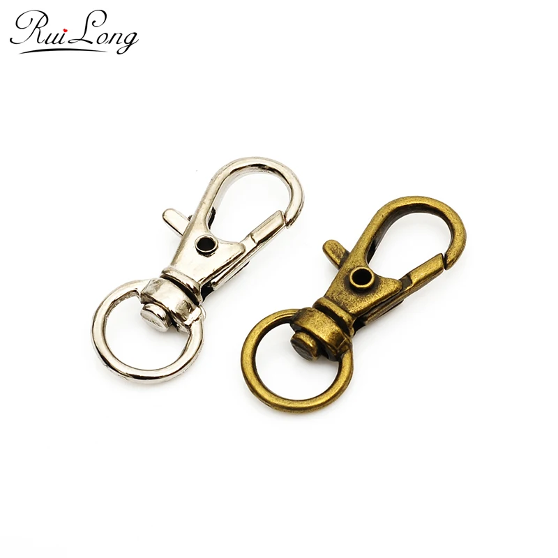 Оптовая продажа бронзовых родиевых застежек-карабинов 20 шт./лот застежки для
