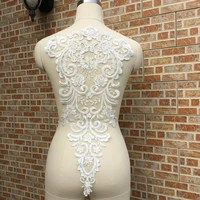 large white beaded lace applique mesh venise sequins bridal lace trims lace collar wedding dress accessories sewing appliques