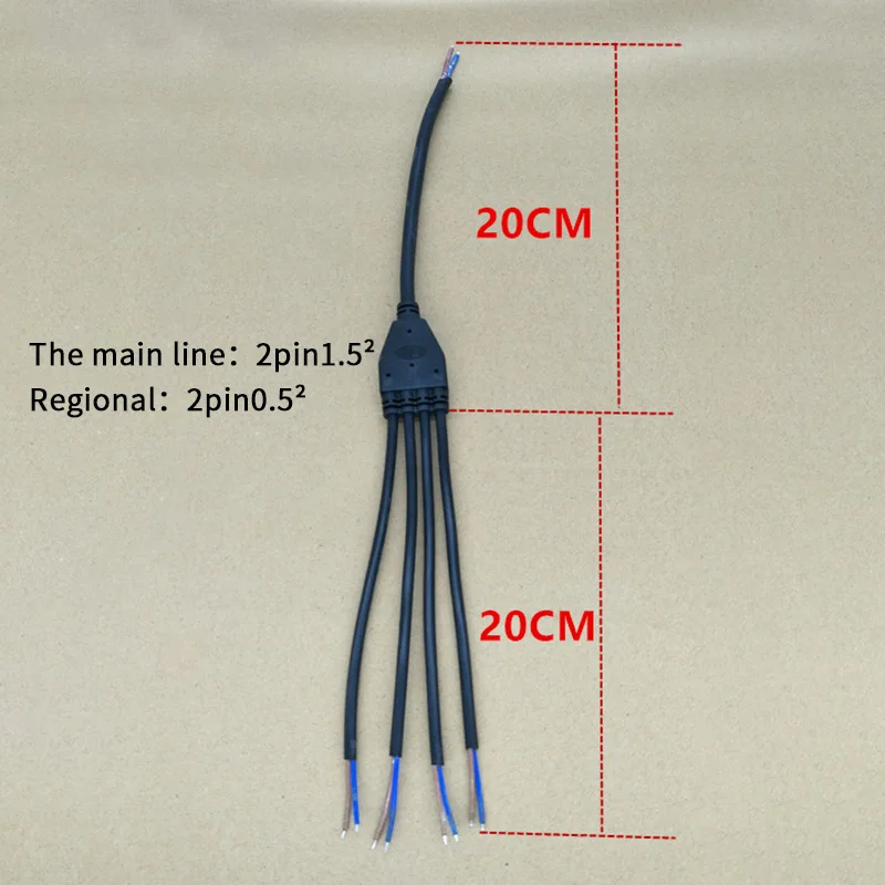 2 pin 1 до 2 3 4 5 кабели водонепроницаемый разъем IP67 Y Разъемы Мужской и женский Электрический провод сплиттер открытый светодиодные ленты светильник - Цвет: 1 to 4