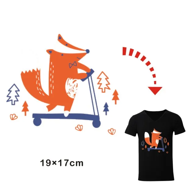 Лиса с самоката Наклейки для леди девочек и мальчиков Костюмы теплообмена hot