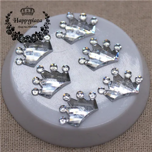 clear 100pcs 100 шт 13*19 мм новые акриловые стразы в форме короны украшения для детского душа, аксессуары для самостоятельного изготовления - Цвет: clear 100pcs
