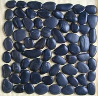 classic black pebble Yuhua marble stone mosaic tiles HMSM1018 for kitchen backsplash mosaic bathroom wall mosaic mesh backing