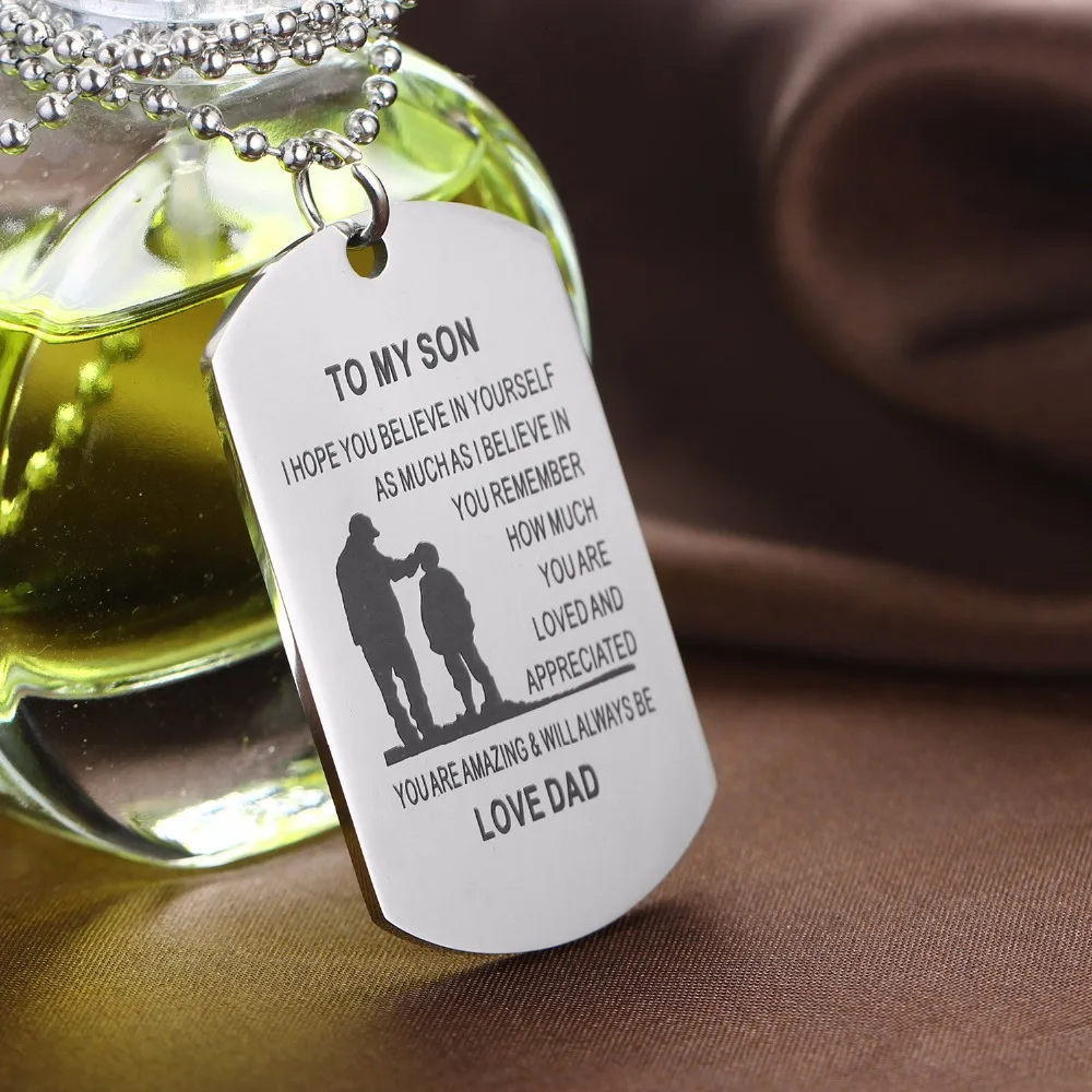 Ожерелье папочка с подвеской Love To Son Hope You Believe In Yourself ожерелье подвесками из
