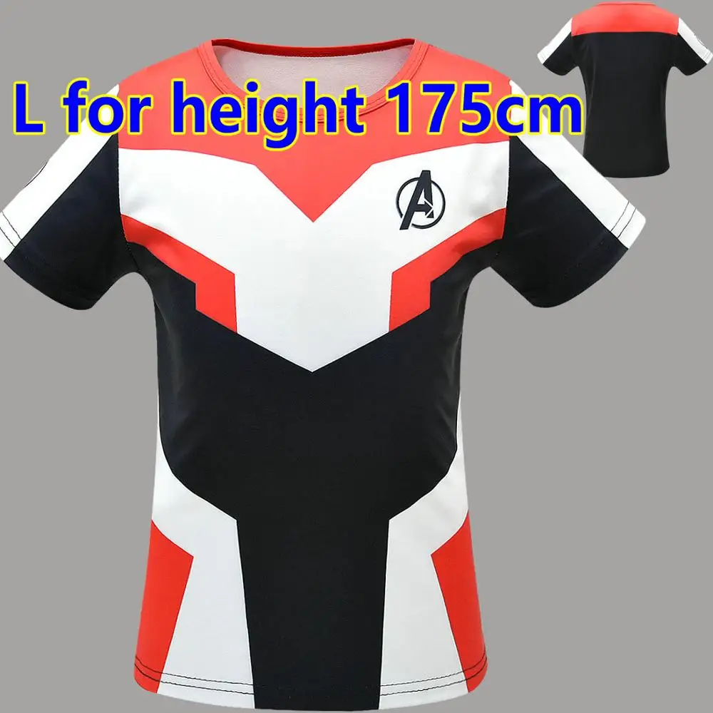 1401-red L 175cm Летняя футболка «мстители» для мальчиков, 4 эндгейма, для взрослых, для детей, Супергерой, Квантовый костюм, футболки, топы, детский маскарадный свитер, футболка - Цвет: 1401-red L 175cm