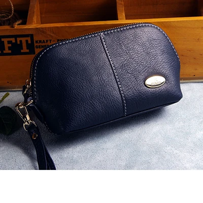 dark blue M Косметичка из натуральной кожи, чехол, женская сумка, женский клатч, сумочка, косметичка для туалетных принадлежностей, косметичка, чехол для макияжа Iphone6 Plus, Чехол-держатель - Цвет: dark blue M