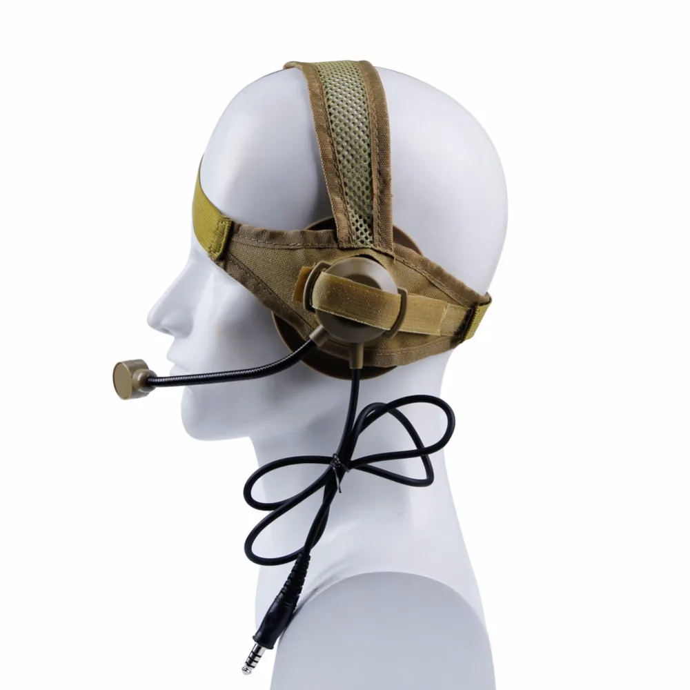 Военная стрельба тактическая гарнитура микрофон используется с PTT Walkies Talkie для CS охотничьи игры наушники для связи