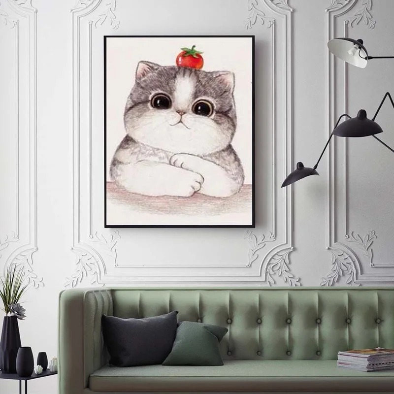 

Nordic Animal Poster Cute Kitten Decorative Painting Home Decoration Wall Art Pictures Modular Canvas Prints for Children Room
