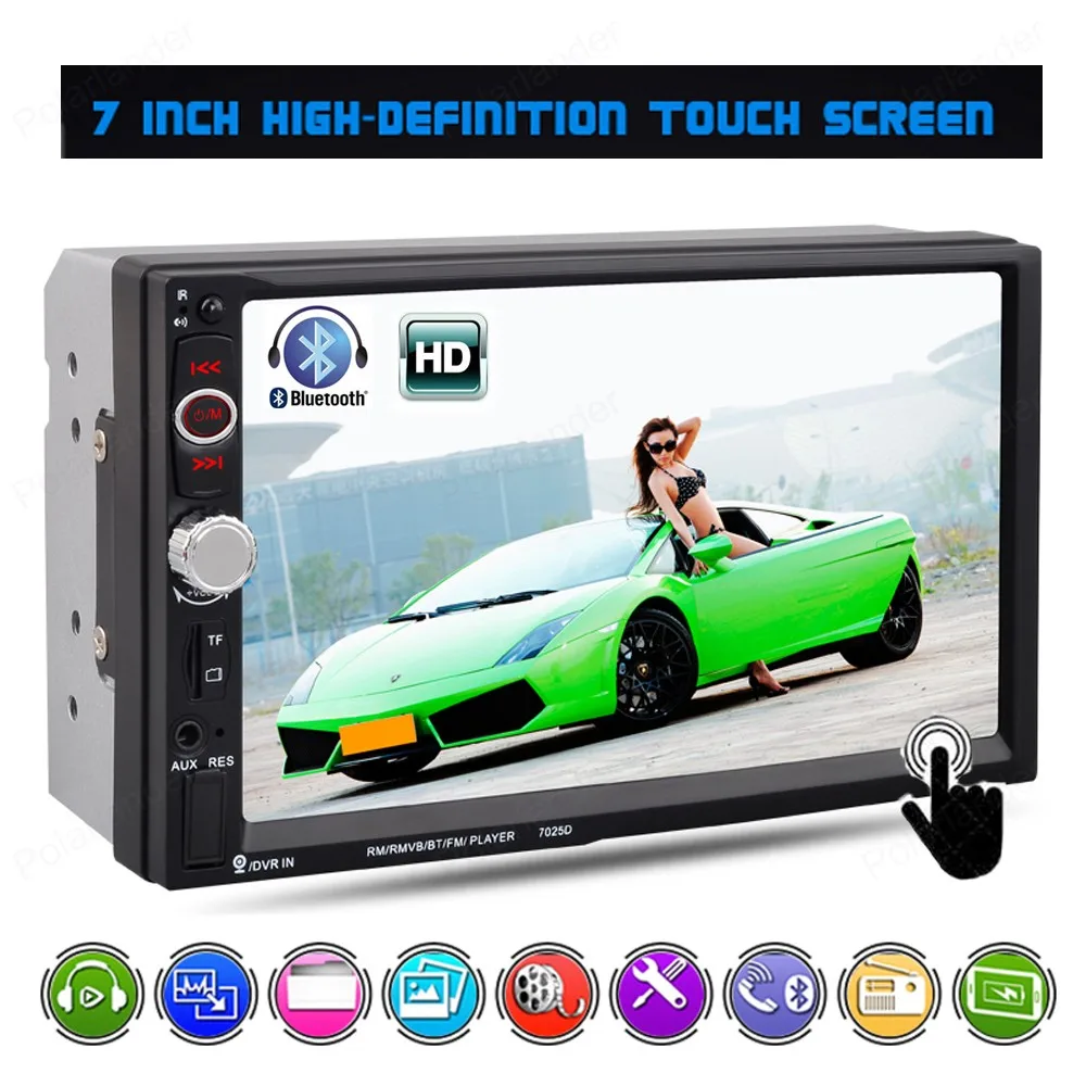 USB/TF/AUX/FM 7 дюймов Зеркало для телефона Android автомобильный Радио MP5 плеер Bluetooth 2 Din