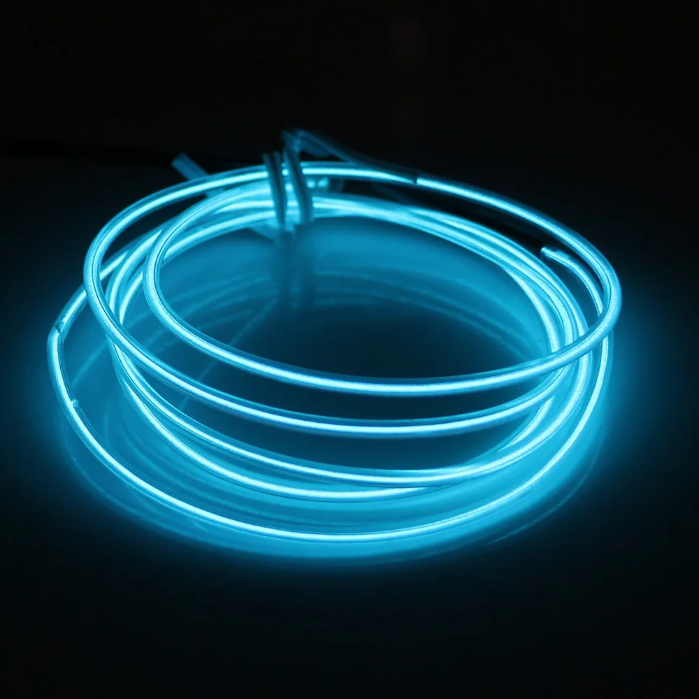 Цветная(RGB) светодиодный DC12V waterproof1/2/3/5 м неоновый светодиодный EL провода кабеля лампы накаливания строка светильник трубка обувь для вечеринок Костюмы украшение интерьера автомобиля