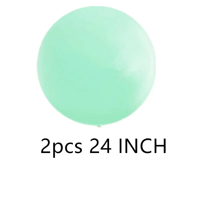 2pcs 24 mint green 24/36 дюймов мята зеленая кожа круглые пастельные гелиевые шары с персиковым бежевым золотом с бахромой Гирлянда Свадьба День Рождения Детские Вечерние - Цвет: 2pcs 24 mint green