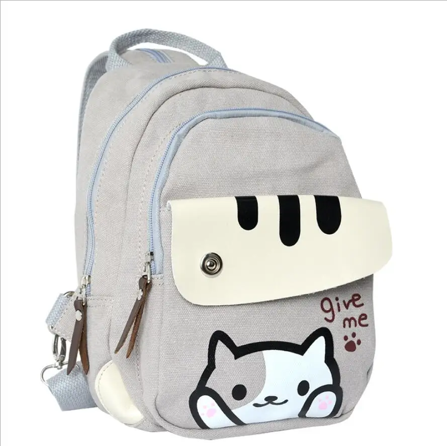 Рюкзак с мультипликационным принтом Neko Atsume многофункциональный на