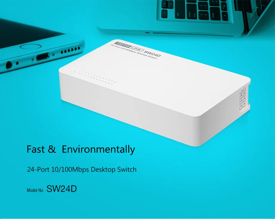 TOTOLINK Настольный Ethernet сетевой коммутатор Gigabit 24 Порты и разъёмы 10/100 Мбит/с дуплексный обмен Plug and Play Lan концентратора коммутатор PoE коммутатор SW24D