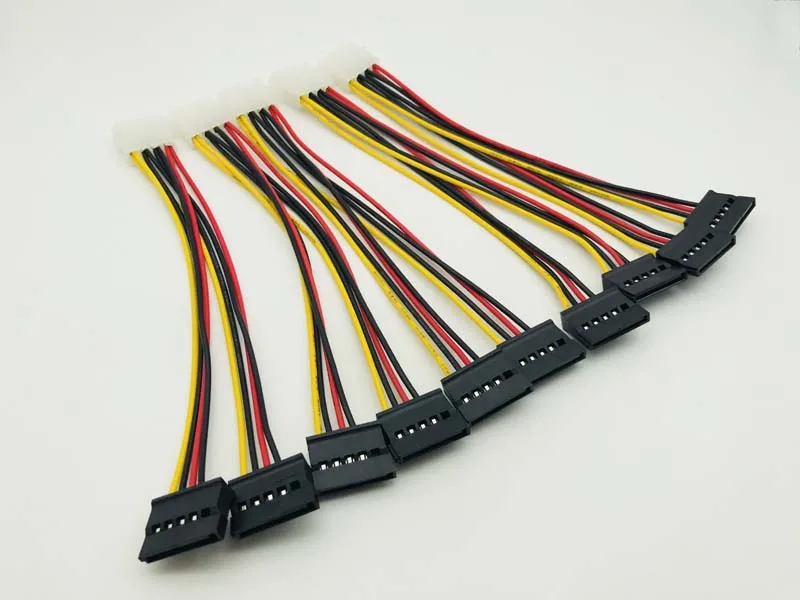 5 шт. SATA кабель питания 4-контактный штекер-последовательный ATA 15pin x 2 разъем