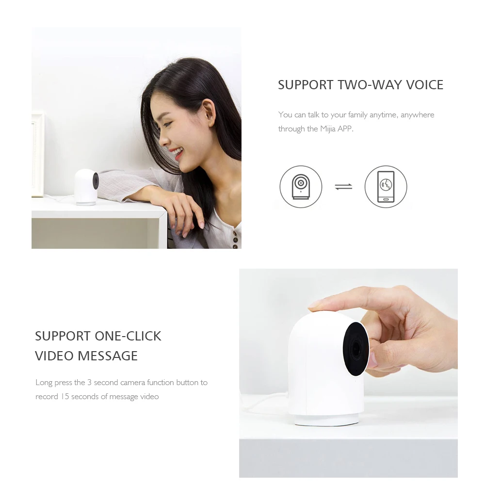 AQara G2 1080P умная сетевая камера наблюдения шлюз версия 140 широкоугольный ночной Zigbee