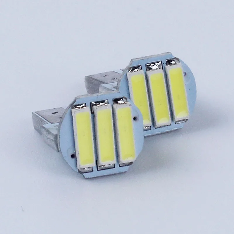 10X T10 3 SMD 7014 светодиодный 3SMD 7020 1 Вт белый синий красный зеленый желтый W5W