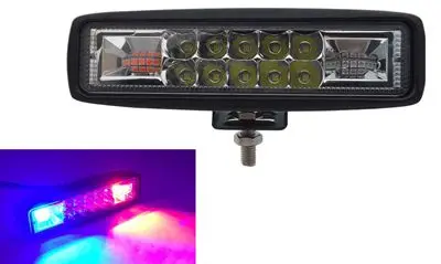 1pcs blue red yellow 6 дюймов 24 Вт красный белый синий светодиодный рабочий светильник для автомобиля внедорожный светильник для вождения Flash strob рабочий светильник для 4x4 грузовиков внедорожных транспортных средств Led - Цвет: 1pcs blue red yellow