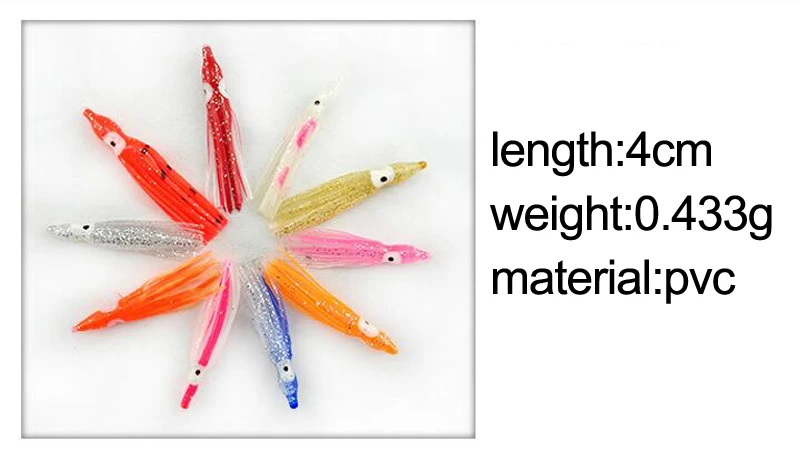 JSFUN 4 шт./лот см мягкая резиновая силиконовая приманка для кальмара рыболовная